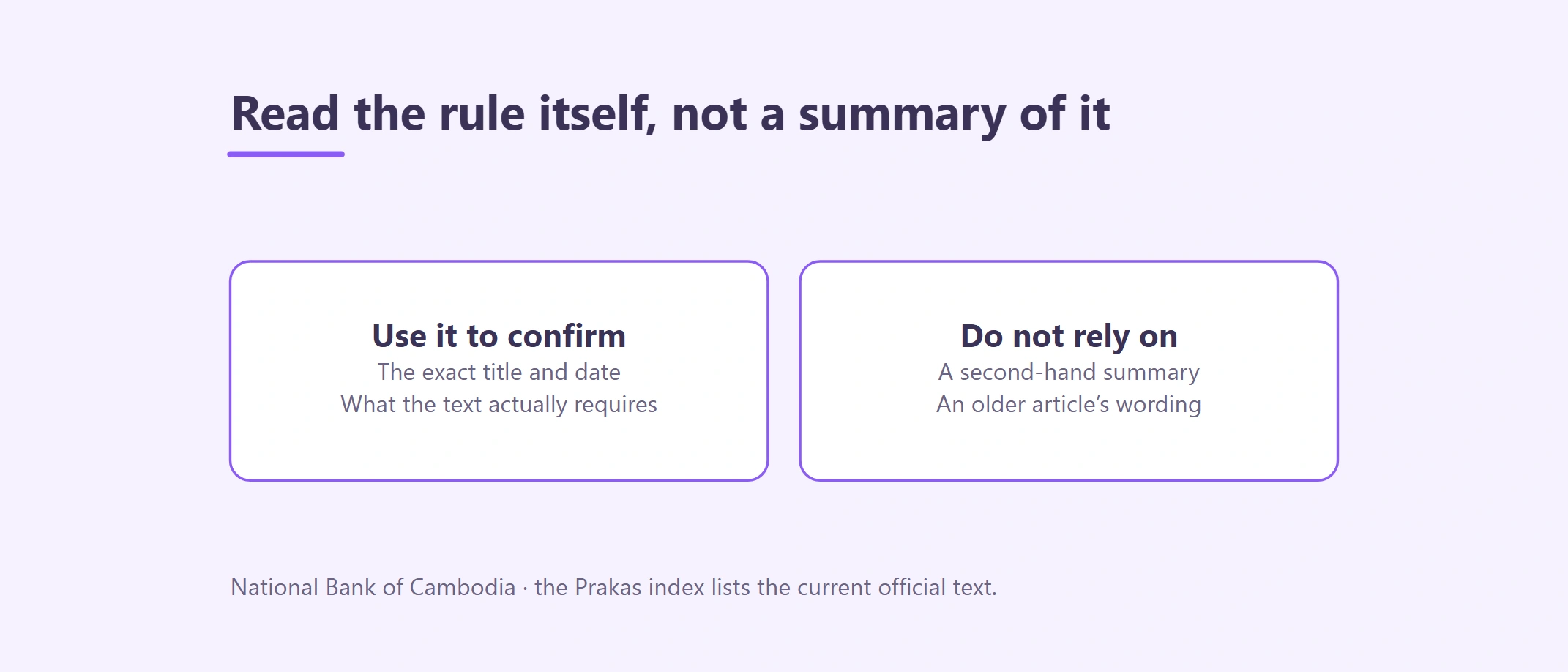 NBC Prakas and Circulars Index